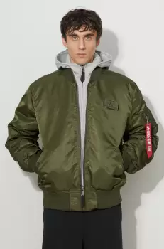 Alpha Industries geaca bomber MA-1 D-Tec barbati, culoarea verde, de tranzitie 183110.257-green imagine