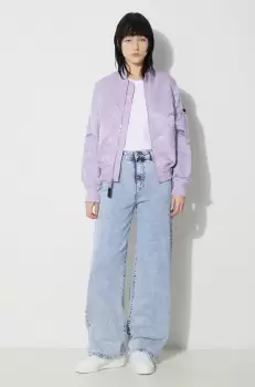 Alpha Industries geaca bomber MA-1 VF LW femei, culoarea violet, de tranzitie imagine