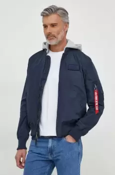 Alpha Industries geaca MA-1 TT Hood barbati, culoarea albastru marin, de tranzitie imagine