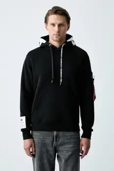 Alpha Industries hanorac cu gluga pentru barbati cu bumbac imagine