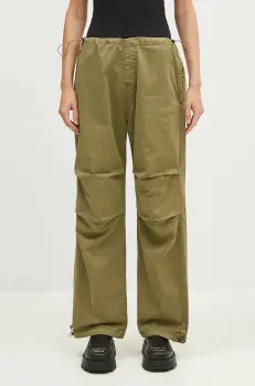 Alpha Industries pantaloni Cargo Jogger Pant femei, culoarea verde, lat, high waist, 148024 imagine