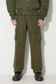 Alpha Industries pantaloni de bumbac Jet Pant culoarea verde, drept 101212.142 imagine