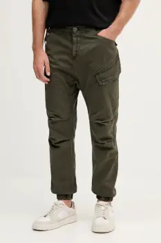 Alpha Industries pantaloni de bumbac pantaloni cargo verzi pentru barbati 258204.136 imagine