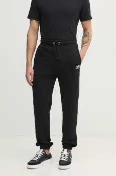 Alpha Industries pantaloni de trening barbati, culoarea negru, cu imprimeu, 156370 imagine