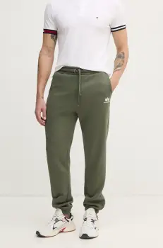 Alpha Industries pantaloni de trening barbati, culoarea verde, cu imprimeu, 156370 imagine