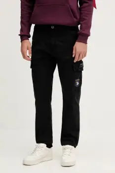 Alpha Industries pantaloni pantaloni cargo negri pentru barbati 178207.03 imagine