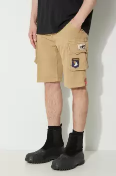 Alpha Industries pantaloni scurti barbati, culoarea bej imagine