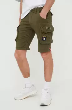 Alpha Industries pantaloni scurti barbati, culoarea verde imagine