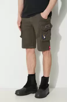 Alpha Industries pantaloni scurti barbati, culoarea verde imagine