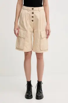 Alpha Industries pantaloni scurti din bumbac Sailor Cargo Shorts Wmn culoarea bej, uni, high waist, 156024 imagine