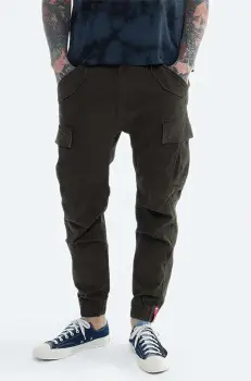 Alpha Industries pantaloni Spodnie Alpha Industries Alman Pant 188201 413 barbati, culoarea verde, cu fason cargo imagine
