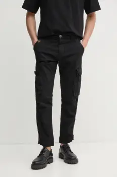 Alpha Industries pantaloni Task Force Pant barbati, culoarea negru, cu fason cargo, 106203 imagine