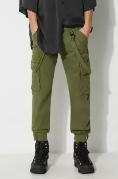 Alpha Industries pantaloni Utility Pant barbati, culoarea verde, cu fason cargo imagine