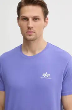 Alpha Industries tricou din bumbac barbati, culoarea negru, cu imprimeu, 188505 imagine