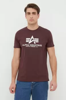 Alpha Industries tricou din bumbac culoarea bordo, cu imprimeu imagine