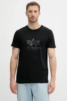 Alpha Industries tricou din bumbac culoarea negru, cu imprimeu, 100501CB.515 imagine