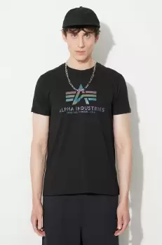 Alpha Industries tricou din bumbac culoarea negru, cu imprimeu 100501RR.03-black imagine