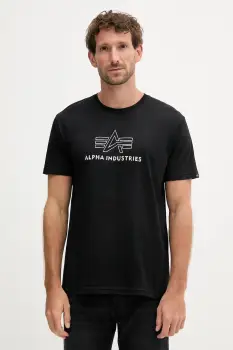 Alpha Industries tricou din bumbac culoarea negru, cu imprimeu, 148525.373 imagine