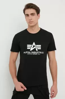 Alpha Industries tricou din bumbac culoarea negru, cu imprimeu imagine