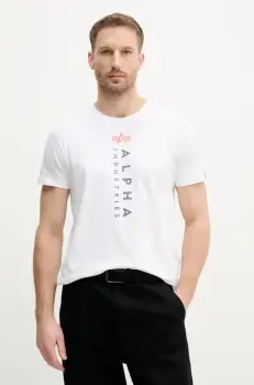 Alpha Industries tricou din bumbac R Print T barbati, culoarea alb, cu imprimeu, 136509 imagine