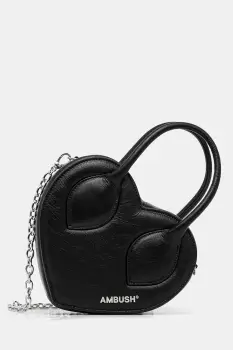 AMBUSH geanta de piele Heart Top Handle Bag culoarea negru, 12115033 imagine