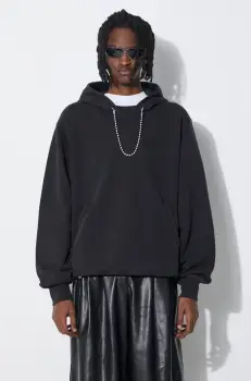 AMBUSH hanorac de bumbac Ballchain barbati, culoarea negru, cu gluga, cu imprimeu, BMBB001S24FLE imagine