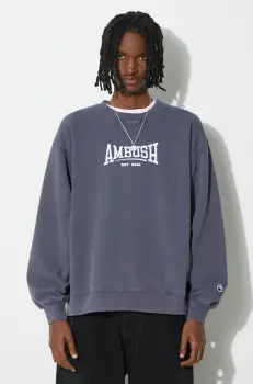 AMBUSH hanorac de bumbac Graphic Crewneck Insignia barbati, cu imprimeu, BMBA001S24FLE imagine