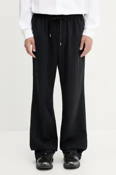 AMBUSH pantaloni din lana Suit Pants culoarea bleumarin, drept, 12115314 imagine