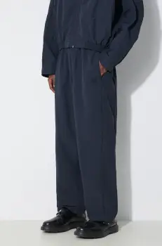 AMBUSH pantaloni Nylon Track Pants barbati, culoarea albastru marin, drept, BMCJ002S24FAB imagine