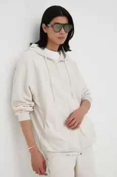 American Vintage bluza barbati, culoarea bej, cu gluga, melanj imagine