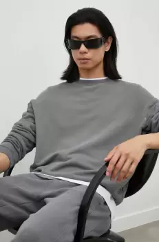 American Vintage bluza barbati, culoarea gri, neted imagine