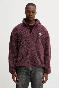 American Vintage bluza culoarea bordo, uni, MHOK16B imagine