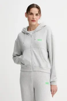 American Vintage bluza culoarea gri, cu gluga, cu imprimeu, EVO03B imagine