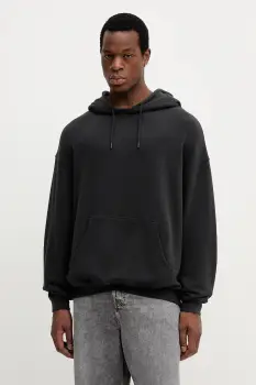 American Vintage bluza culoarea negru, cu gluga, uni, MATU03B imagine