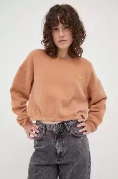 American Vintage bluza femei, culoarea portocaliu, neted imagine