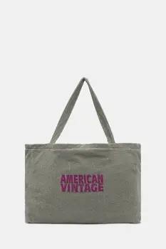 American Vintage geanta de bumbac culoarea verde, BOBY27A imagine