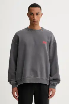 American Vintage hanorac de bumbac culoarea gri, cu imprimeu, MPLI03B imagine