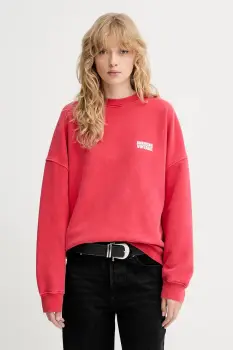 American Vintage hanorac de bumbac culoarea rosu, cu imprimeu, PLI03C imagine