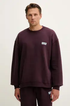 American Vintage hanorac de bumbac culoarea violet, cu imprimeu, MPLI03B imagine