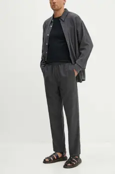 American Vintage pantaloni barbati, culoarea gri, drept, MDAK10BH24 imagine