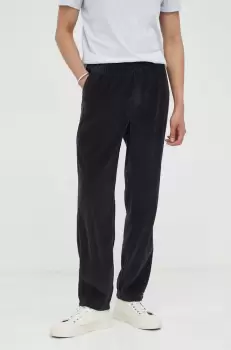 American Vintage pantaloni de bumbac culoarea albastru marin imagine