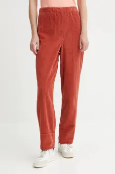 American Vintage pantaloni de catifea cord culoarea gri, drept, high waist, PADO137 imagine