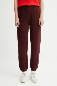 American Vintage pantaloni de trening culoarea bordo, uni, IZU05B imagine