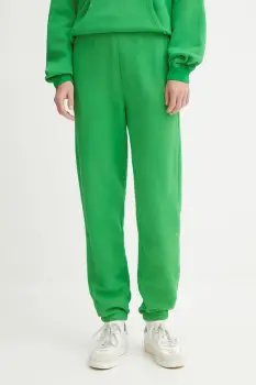 American Vintage pantaloni de trening culoarea verde, uni, IZU05B imagine