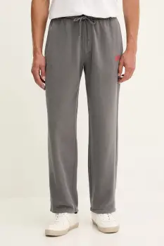 American Vintage pantaloni de trening din bumbac culoarea gri, cu imprimeu, MPLI05B imagine