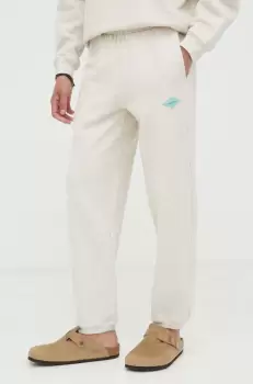 American Vintage pantaloni de trening din bumbac culoarea gri, melanj imagine