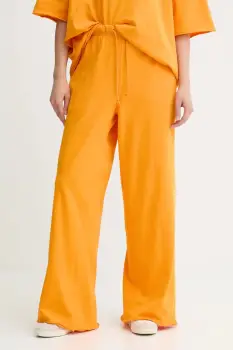 American Vintage pantaloni de trening din bumbac culoarea portocaliu, uni, AFO05B imagine