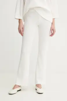 American Vintage pantaloni de trening femei, culoarea alb, uni, YRU05AE25 imagine