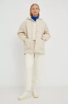 American Vintage pantaloni de trening femei, culoarea bej, neted imagine