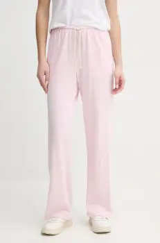 American Vintage pantaloni de trening femei, culoarea roz, neted, YPA05AE25 imagine